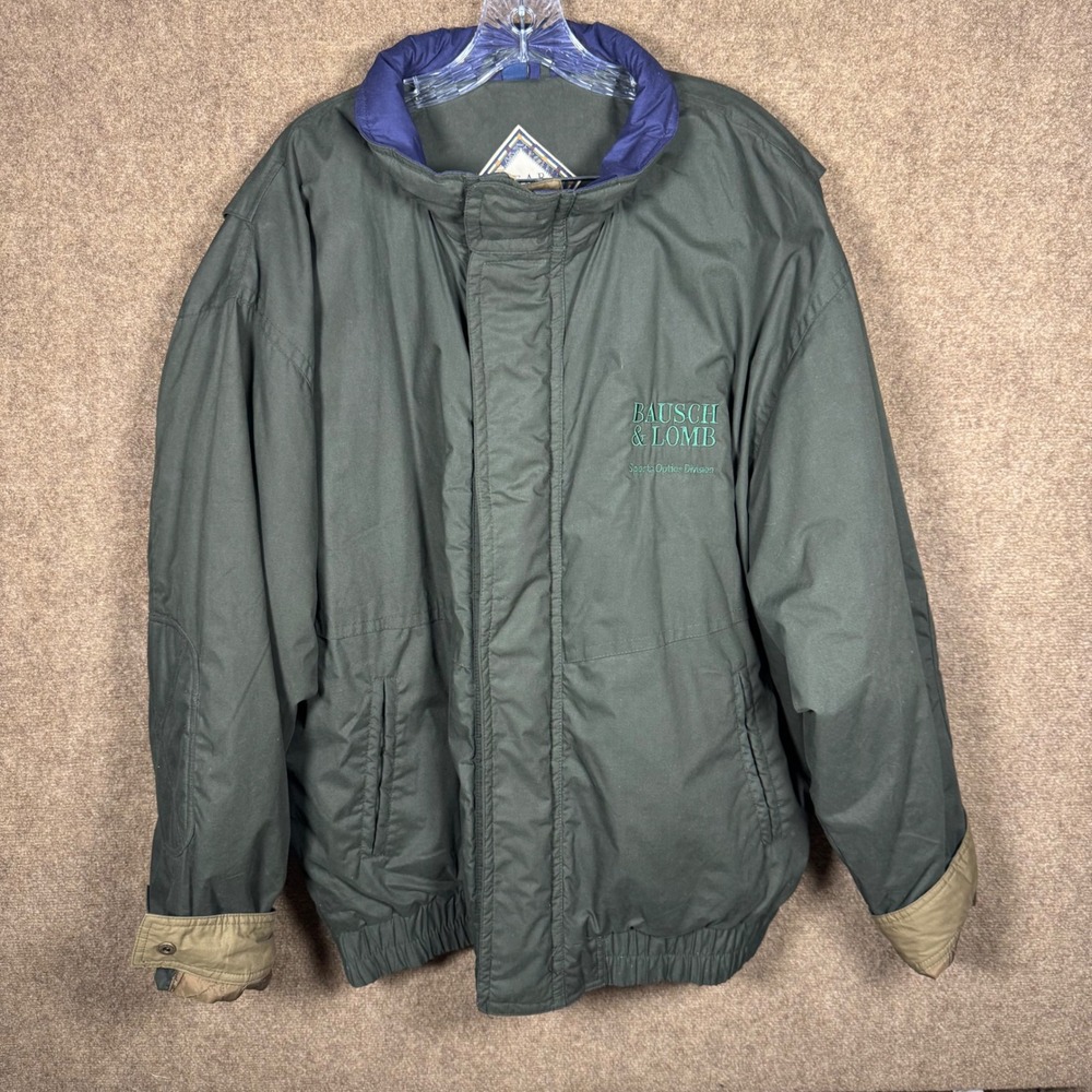 Vintage Gear For Sports Bausch & Lomb Bomber Jacket Mens XXL Lined Green 90s